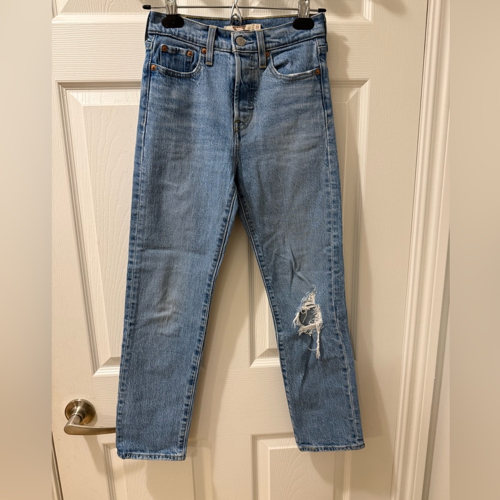 Levi's Light Blue High-Rise Distressed Jeans
